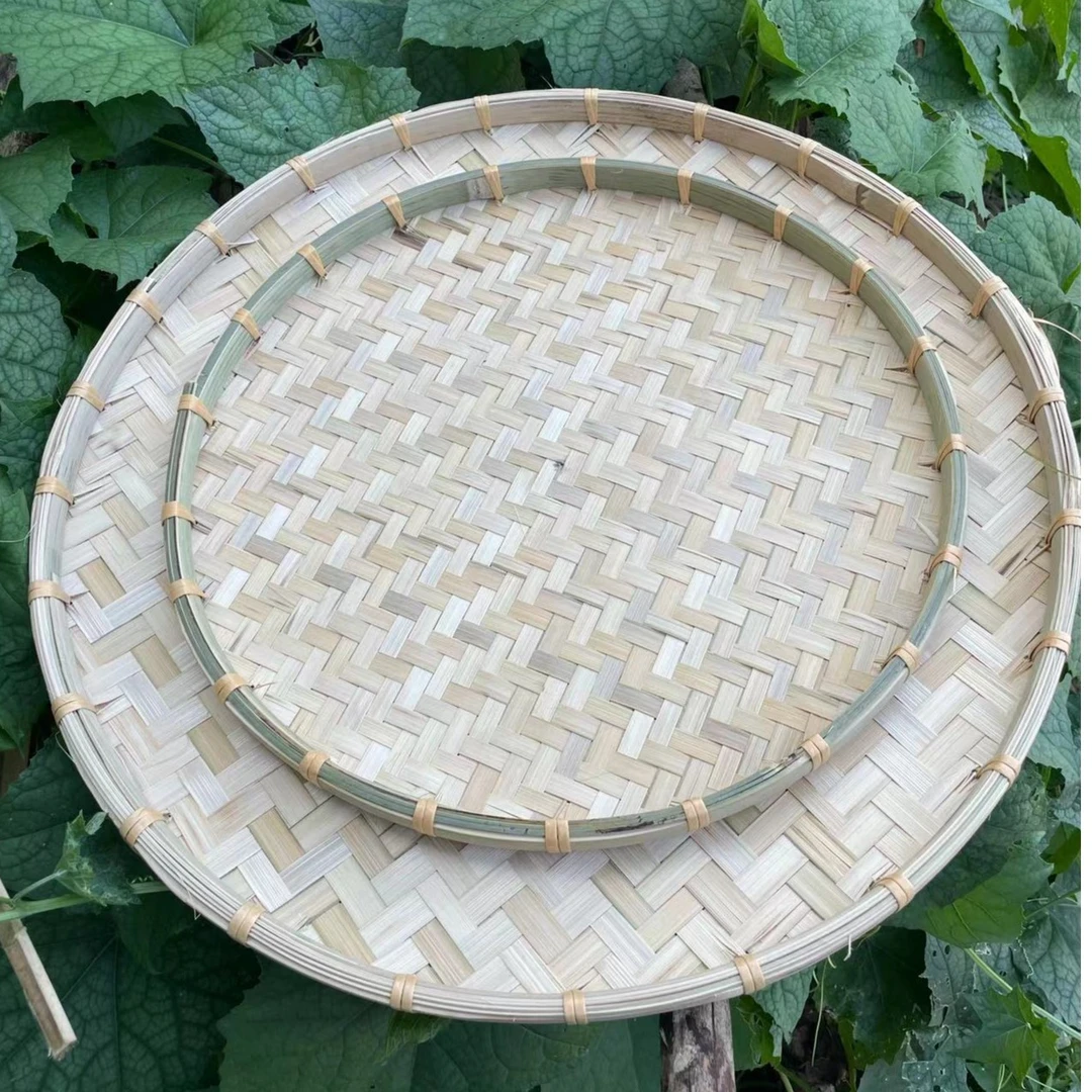 竹编晾晒簸箕 家用收纳53CM+60CM