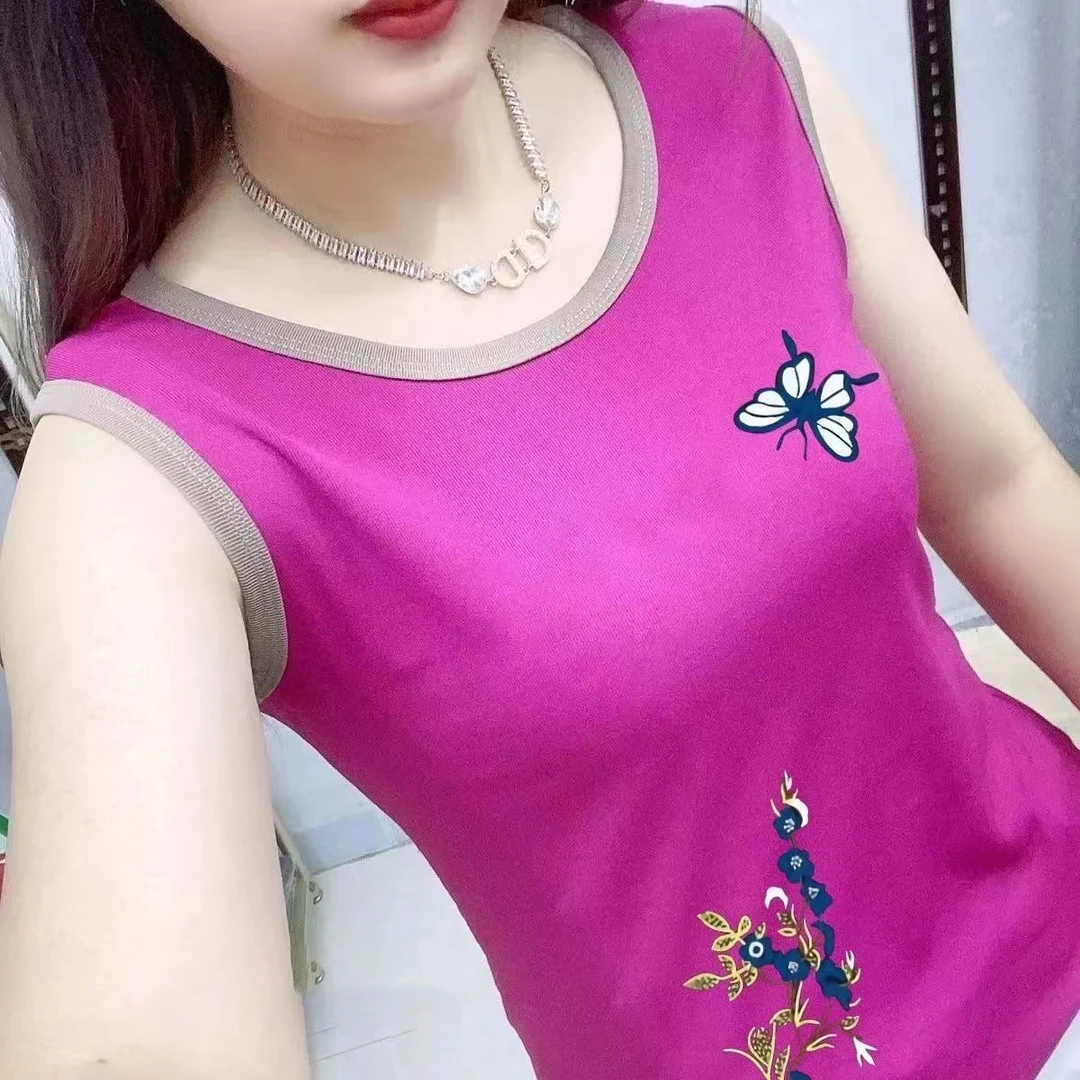 大码宽松薄款吊带打底衫女款夏季新款女无袖上衣女背心打底外穿e4