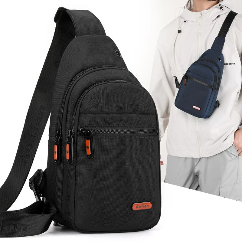 2024新款男士胸包防水牛津布新款胸前男包单肩休闲斜挎包时尚背包