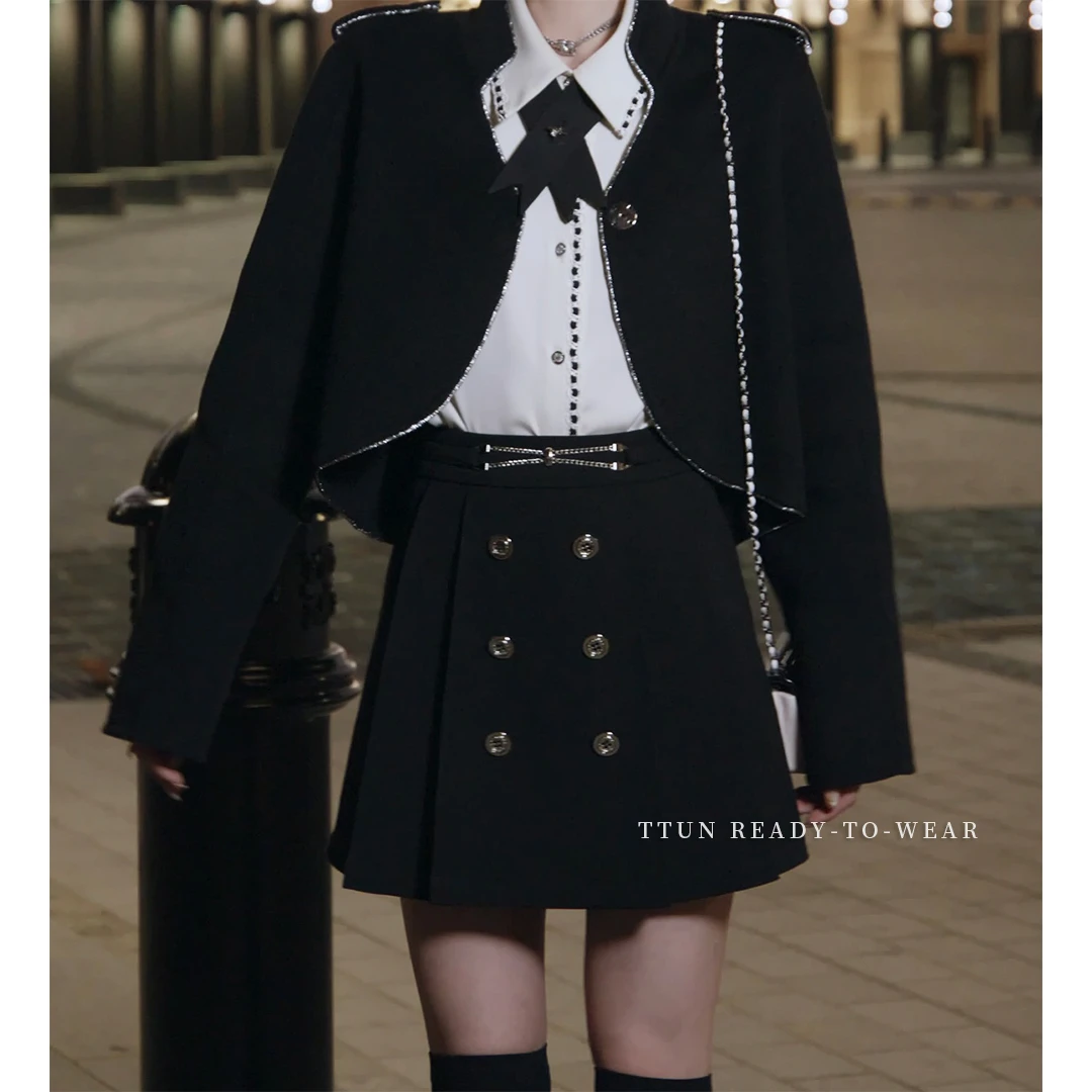 吞吞穿搭日记【富家女】（半裙）迷人吸引力 贵气感A字半裙短外套