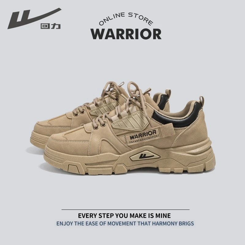 Warrior/回力时尚百搭运动潮鞋男士低帮马丁鞋男款夏季厚底休闲鞋