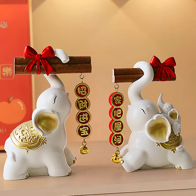 创意家居电视柜酒柜招财大象摆件客厅入户玄关柜装饰摆设乔迁送礼