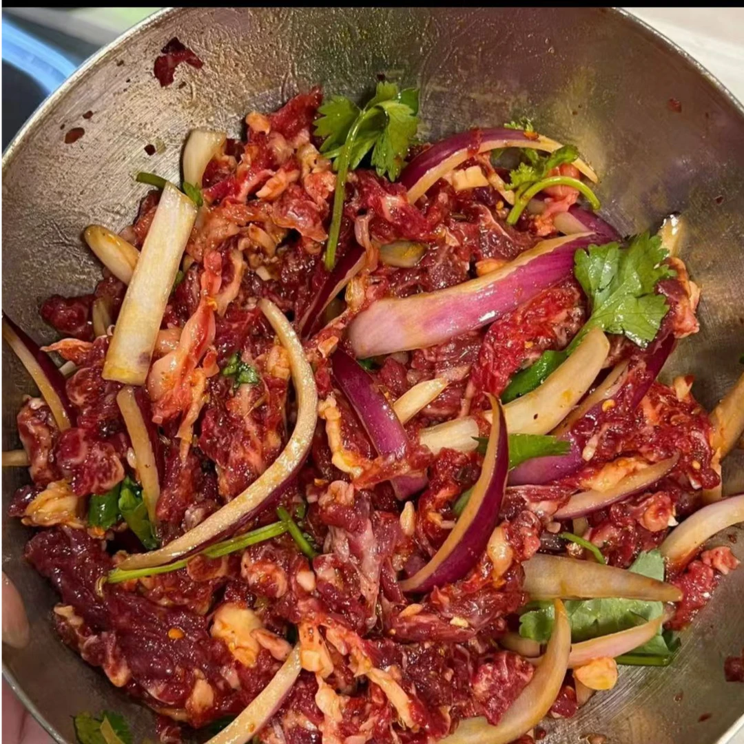 【烤肉】呼伦贝尔散养牛鲜拌烤肉极速锁鲜冷冻发货顺丰空运包邮