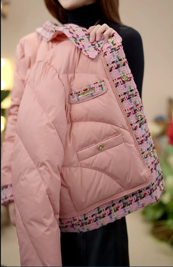 【MN】洋气短款时尚百搭保暖纯色冬季女款小香风保暖外套03