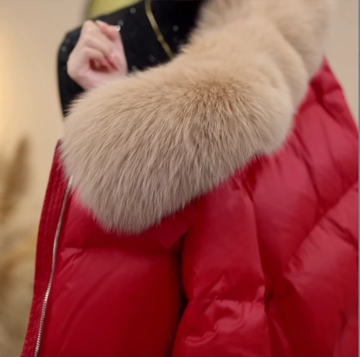 【KK】甄选-优雅冬韵 | 爆款洋气时尚百搭保暖杏色冬季大毛领外套