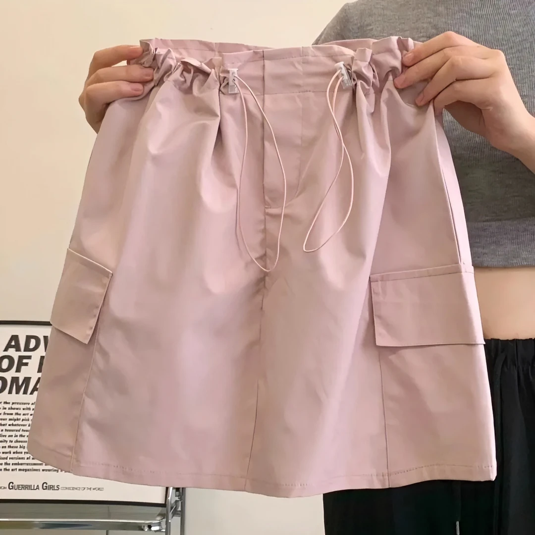 夏日多巴胺穿搭机能风辣妹美式复古半身裙女设计感速干工装短裙子