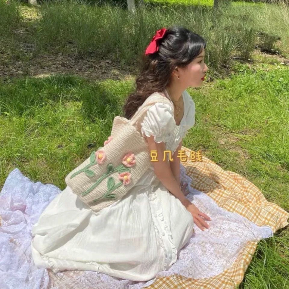 材料包！虞美人毛线编织包diy手工自制材料包春日新品清新钩织