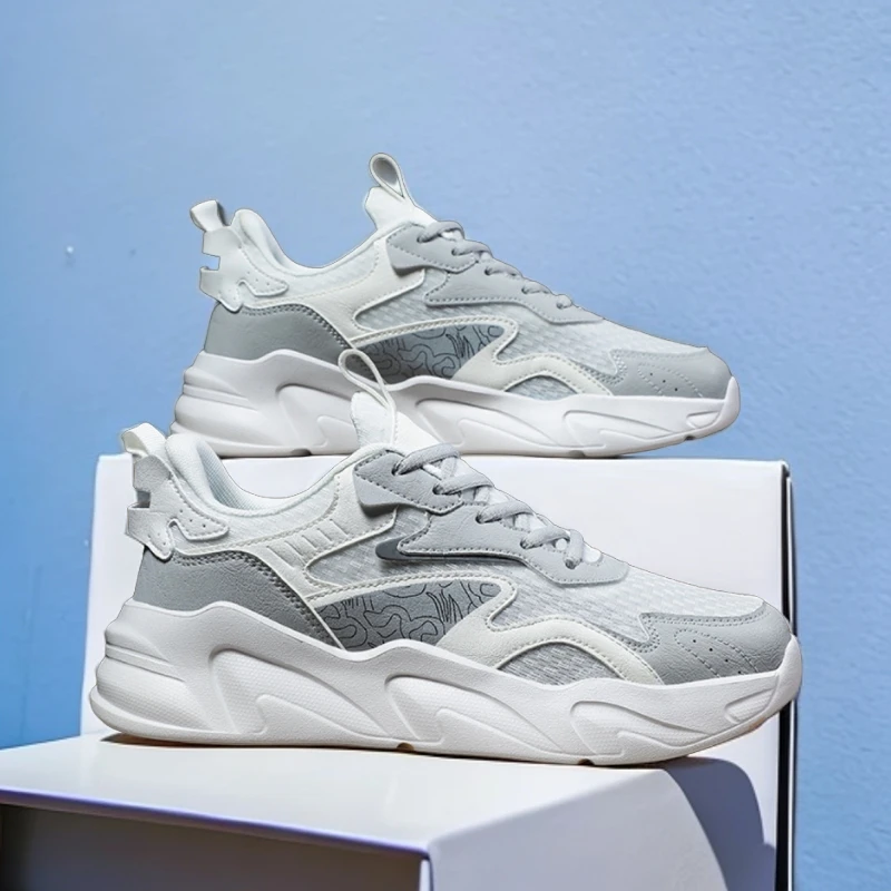 大码专营加大老爹鞋45-48男鞋加宽拼接系带运动网鞋时尚四季潮搭