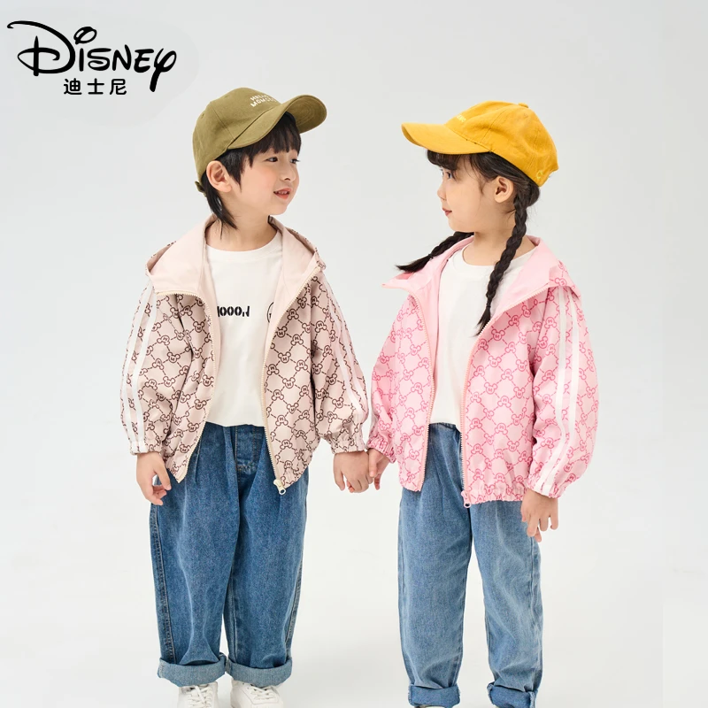 Disney/迪士尼双面穿儿童外套春秋新款米奇卡通印花男女童装