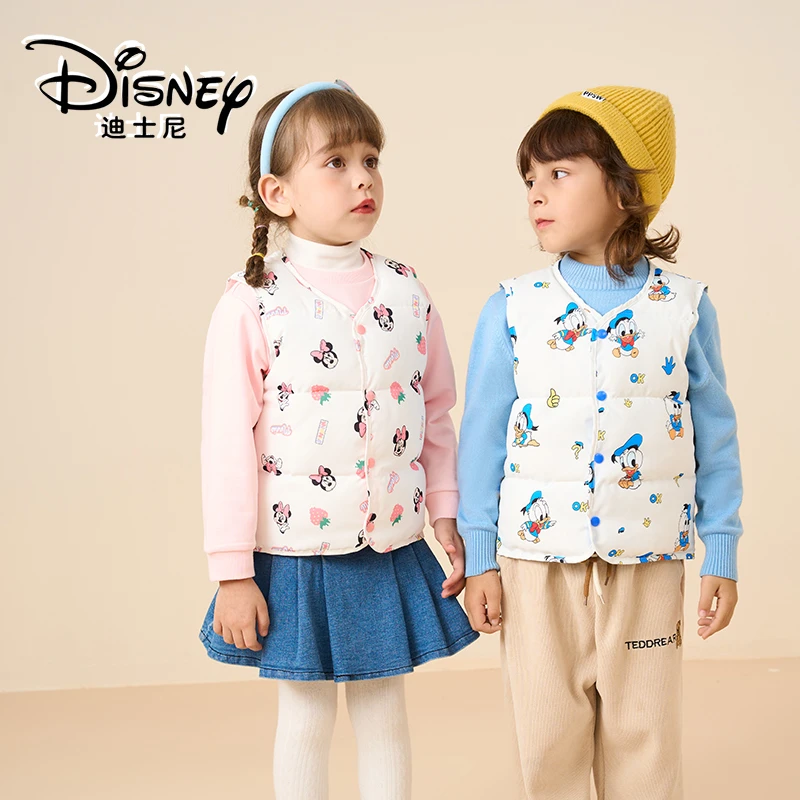 Disney/迪士尼男女童可爱卡通印花棉马甲春秋保暖背心XME4SB341