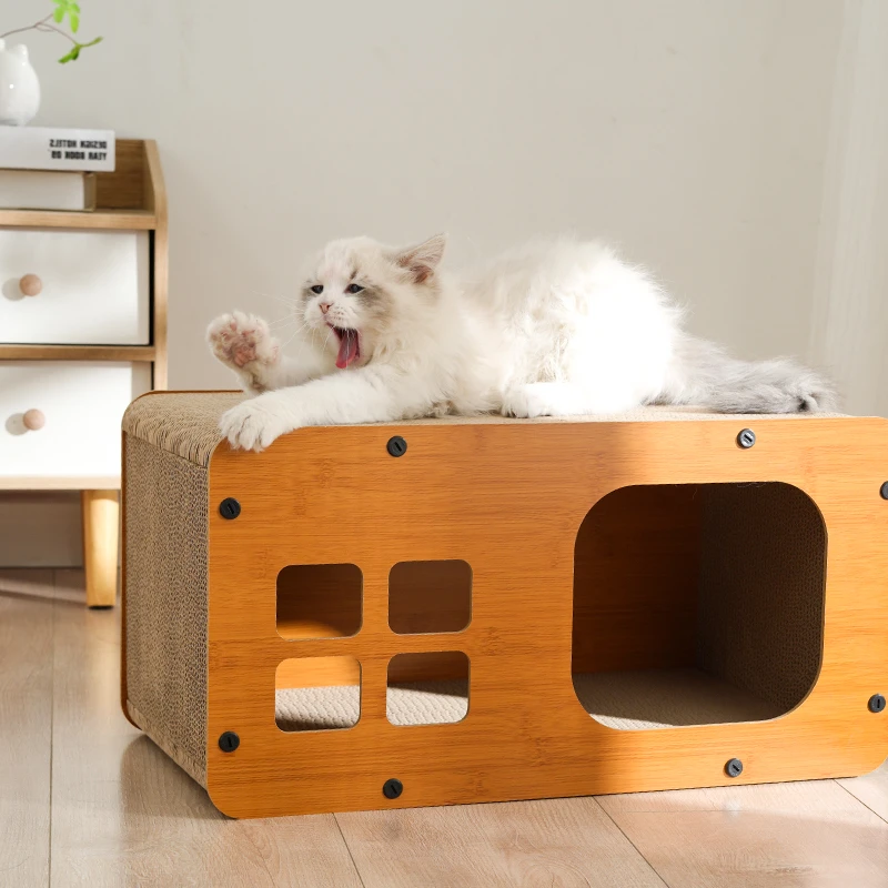 猫咪瓦楞纸房子窝猫抓板猫咪磨爪板猫玩具