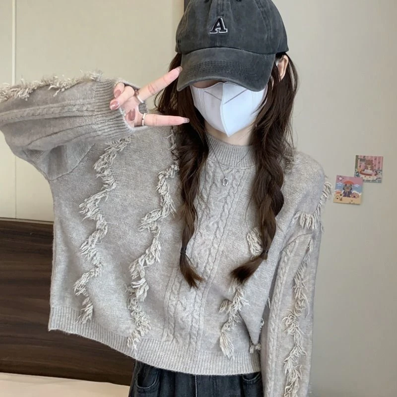 【601-700】秋冬款韩版洋气毛衣慵懒风外穿骑电动车挡风被保暖