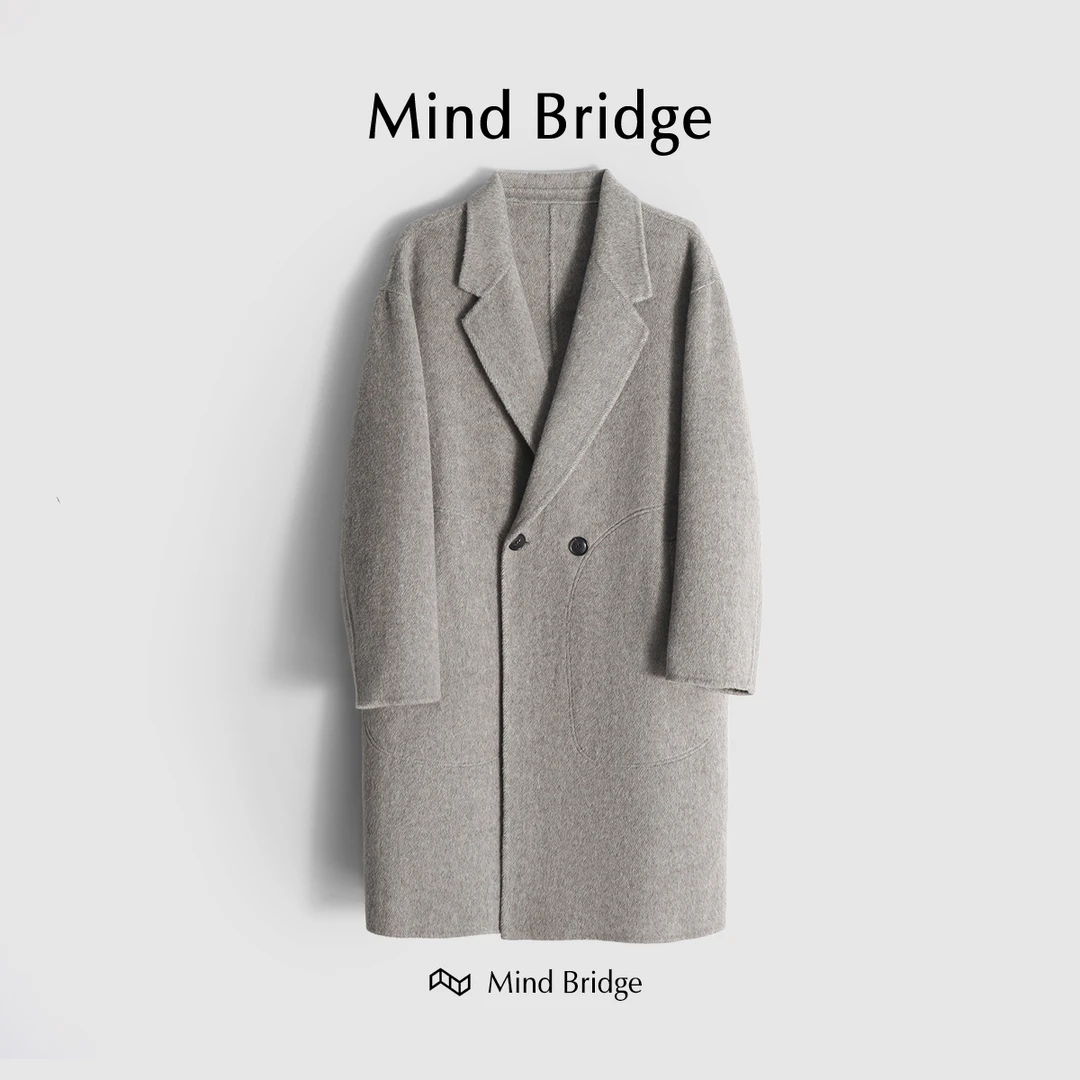 MindBridge【冷冬随笔】高端双面呢大衣长款过膝风衣 M4231
