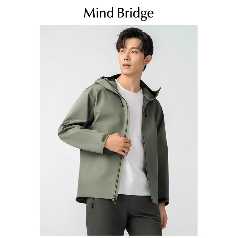 MindBridge【穿搭天菜C】户外运动休闲软壳防风防水夹克男宽松M013c