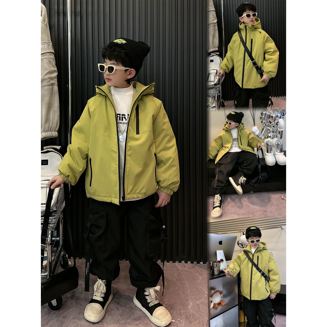 蛋蛋家【苹果绿冲锋衣】冬季新款洋气苹果绿冲锋衣棉服外套