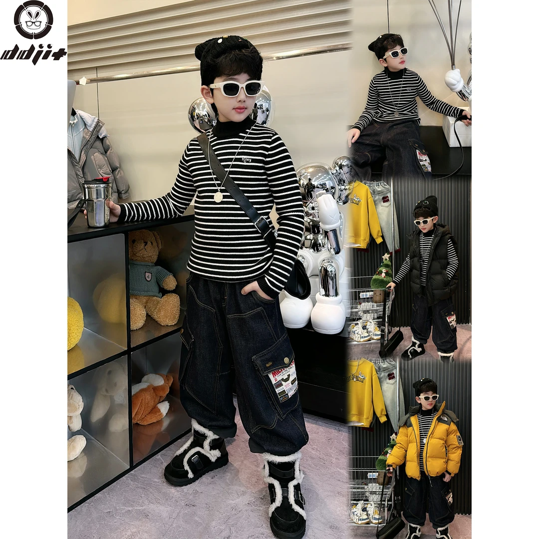 蛋蛋家【黑色条纹毛衣打底】冬季新款个性黑色条纹毛衣打底