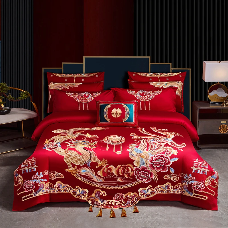 2024新款高端双面长绒棉婚庆套件四件套磨毛多件套芊囍摄影师