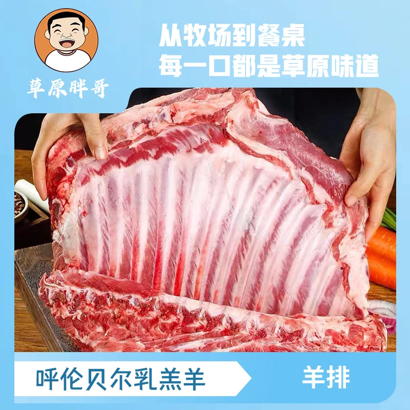 【胖哥】羔羊羊排5斤天然散养羔羊羊排顺丰包邮紧实呼伦贝尔羊肉