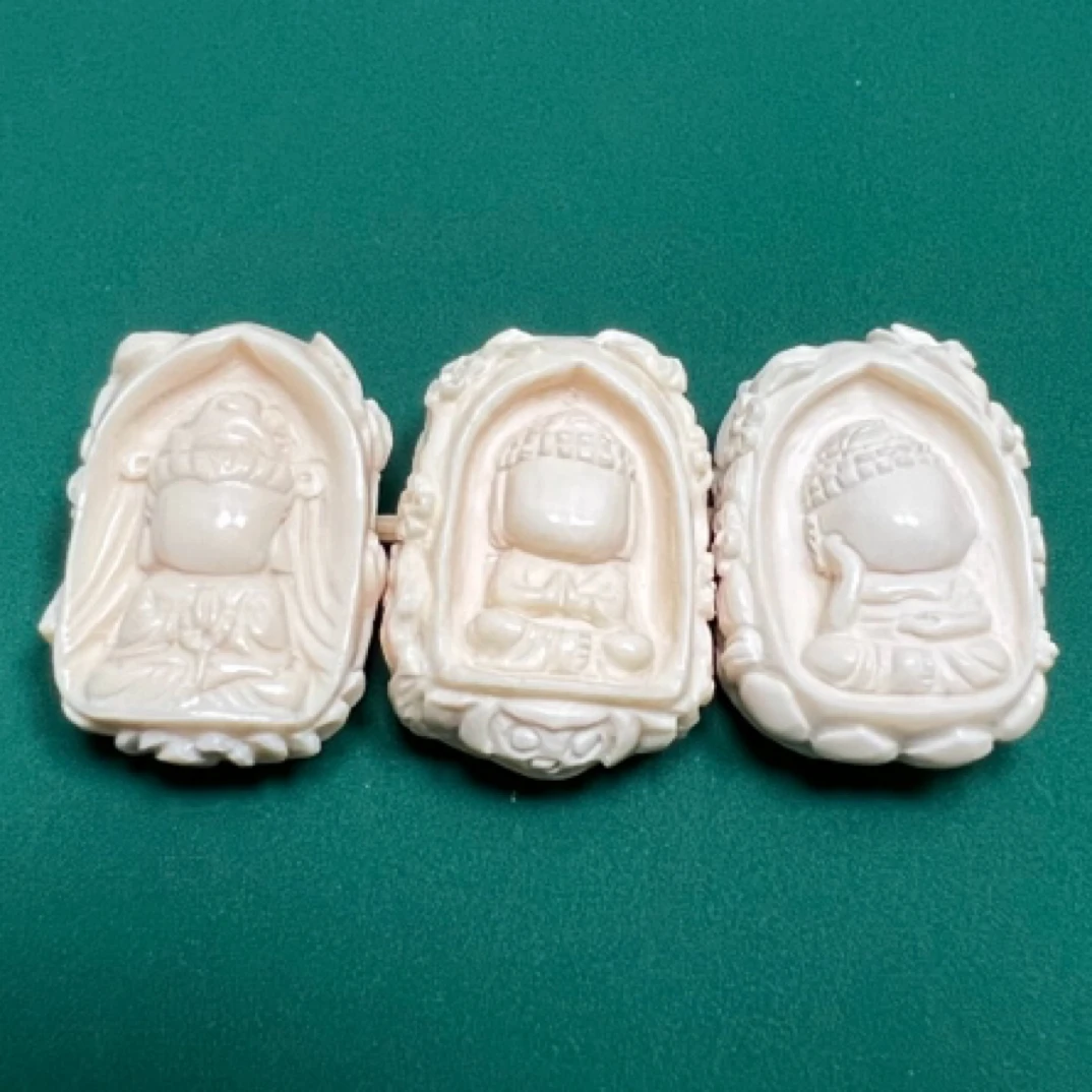 猛犸牙小佛牌佛像手串吊坠背云雕刻