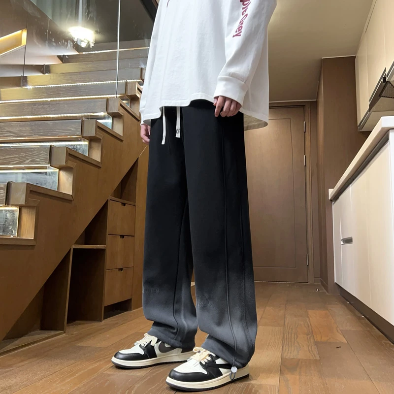 休闲裤男直筒休闲春秋运动秋冬新款男裤子青年加绒加厚收口卫裤男