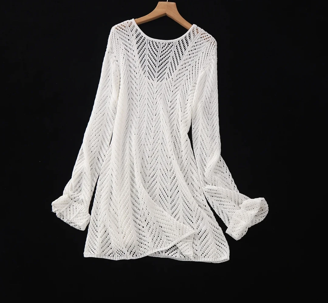 (401-500）多多女装工厂上衣蕾丝开衫镂空宽松百搭时尚针织编织系
