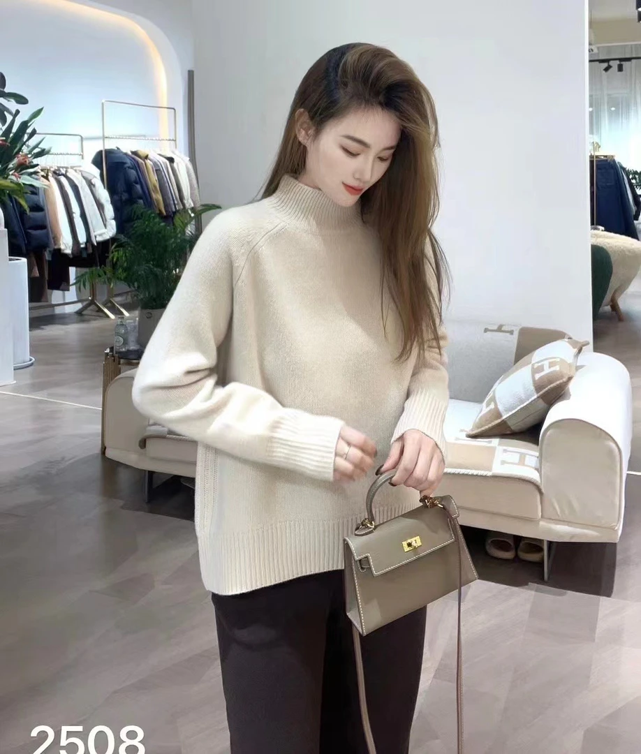 高端全羊毛羊绒半高领羊毛衫