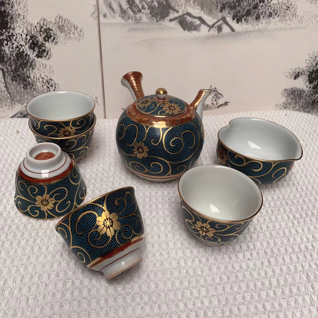 瓷器直播链接，九谷良山七件套全新带盒