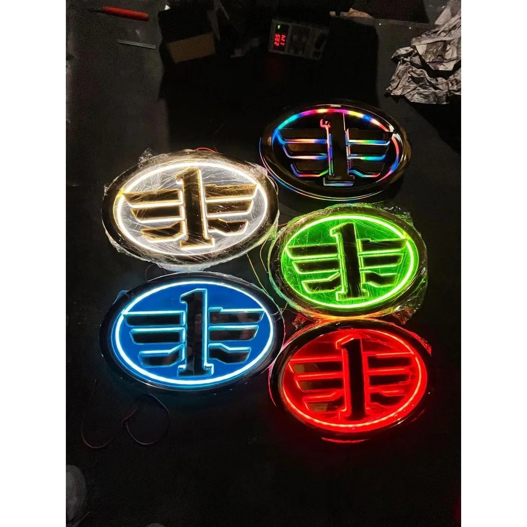 解放东风天龙欧曼GTL豪沃乘龙车头灯车标灯LED发光货车带灯车标
