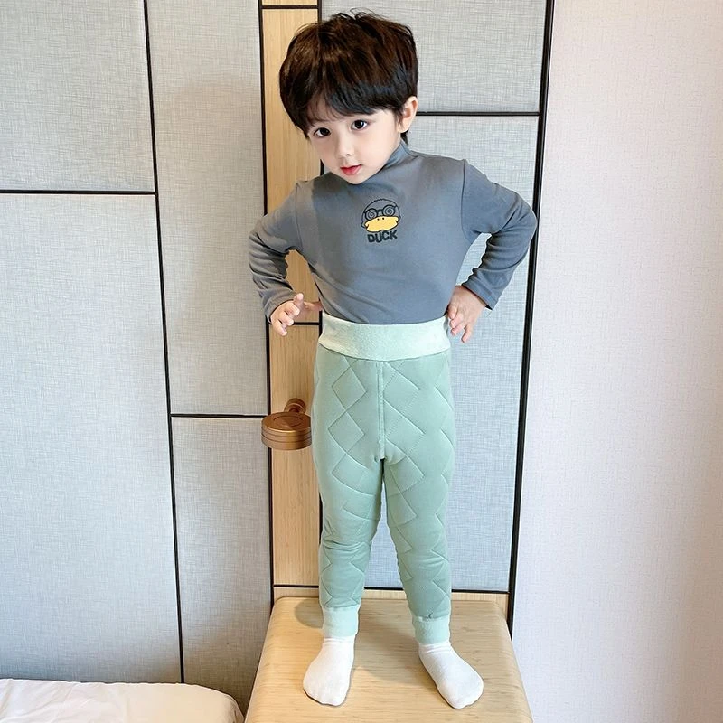 三层夹棉保暖裤校园保暖神器内穿无骨缝制新款小中大童秋冬棉裤