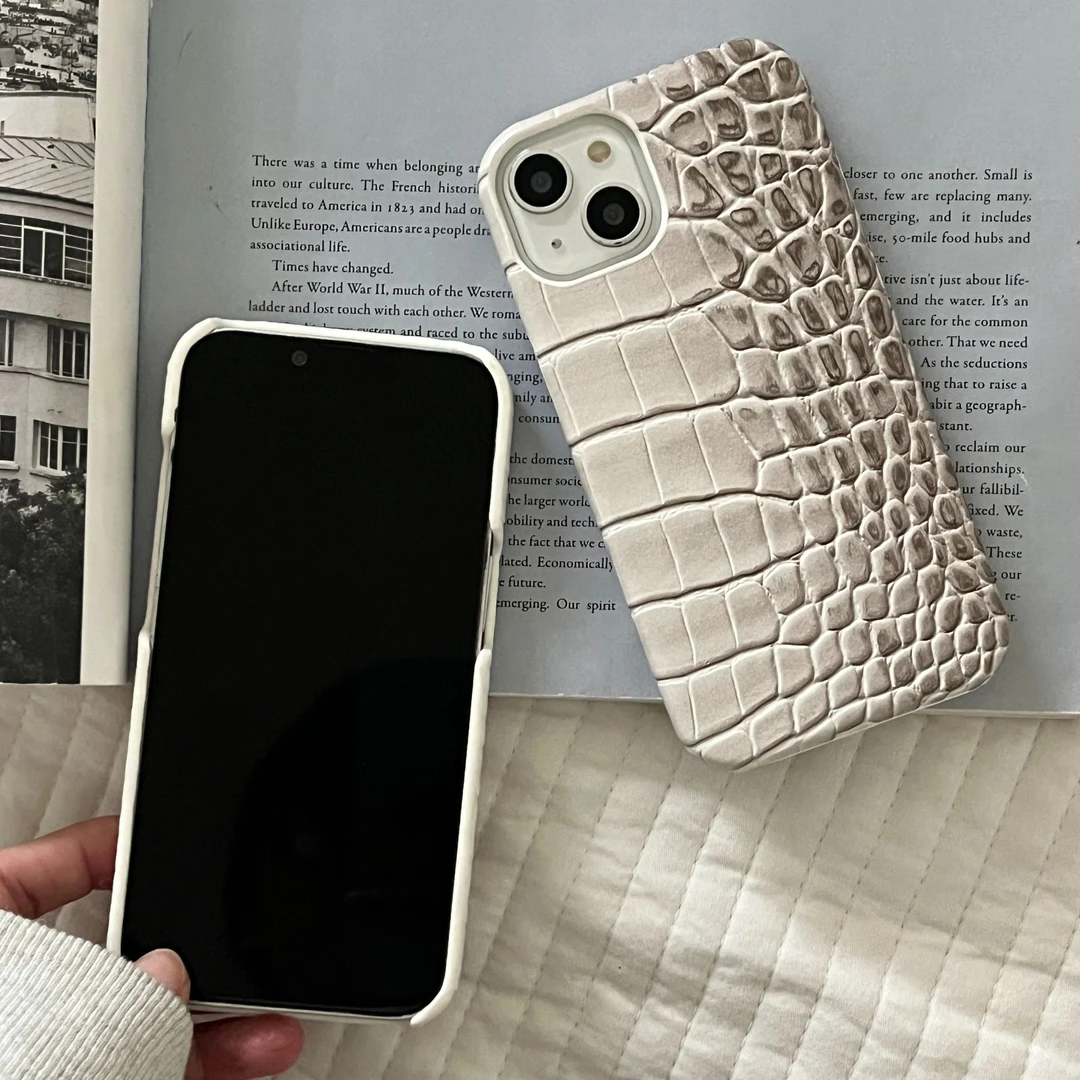 喜马拉雅鳄鱼纹皮质iphone15promax手机壳14pro苹果13promax小众