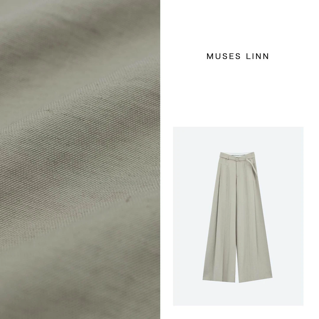 LINN【腿精】显瘦高腰百搭夏季宽松垂感复古休闲裤薄款