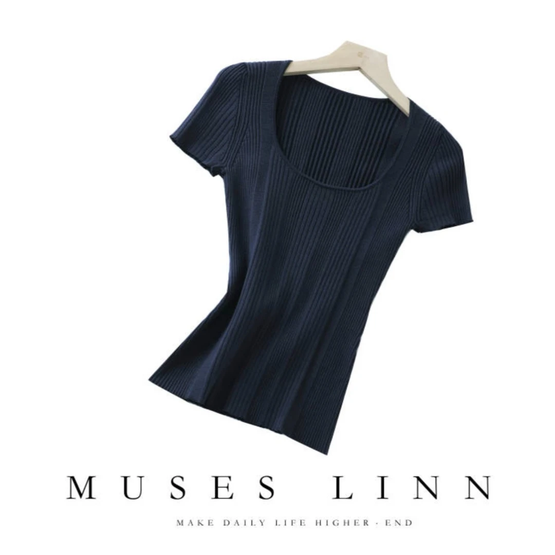 【MUSES LINN】显瘦上衣针织衫百搭打底夏季修身