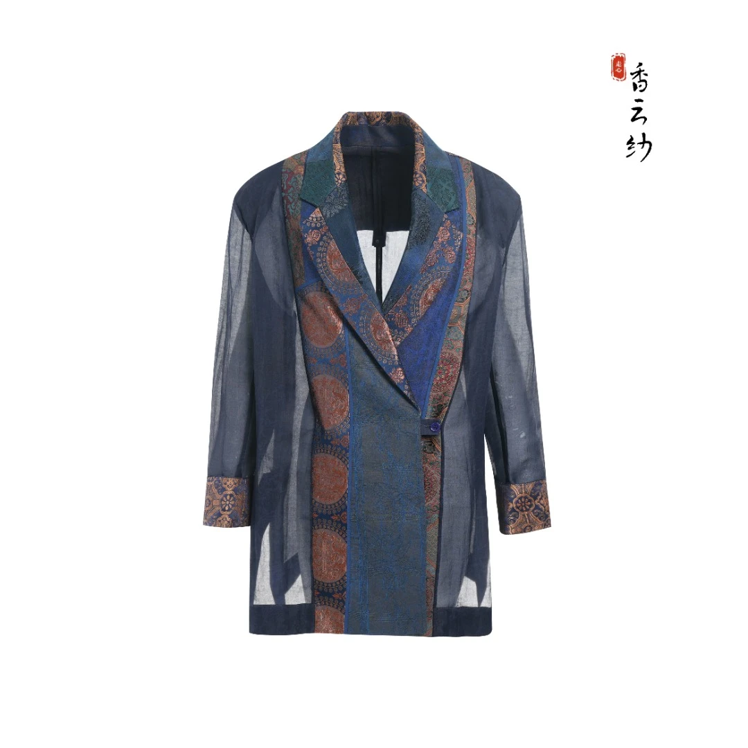【香云走心】走心非遗宋锦拼接 西装外套24Z15403