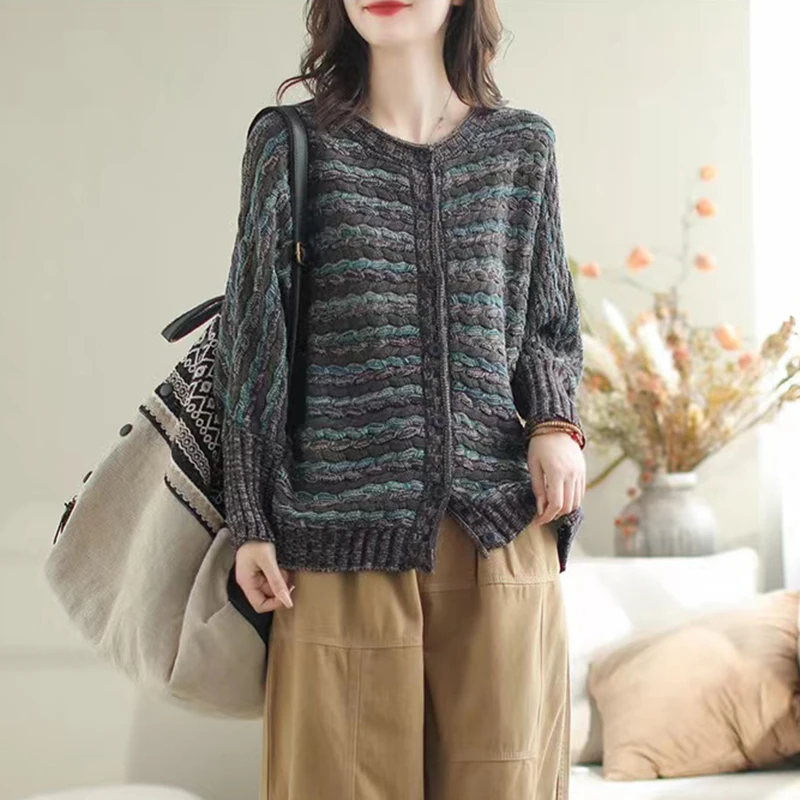 2023秋冬优雅减龄针织衫外套时尚中年女气质开衫百搭休闲上衣0930