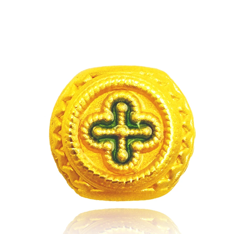 圆鼓转运珠足金黄金经典百搭好运手工编绳精美送礼