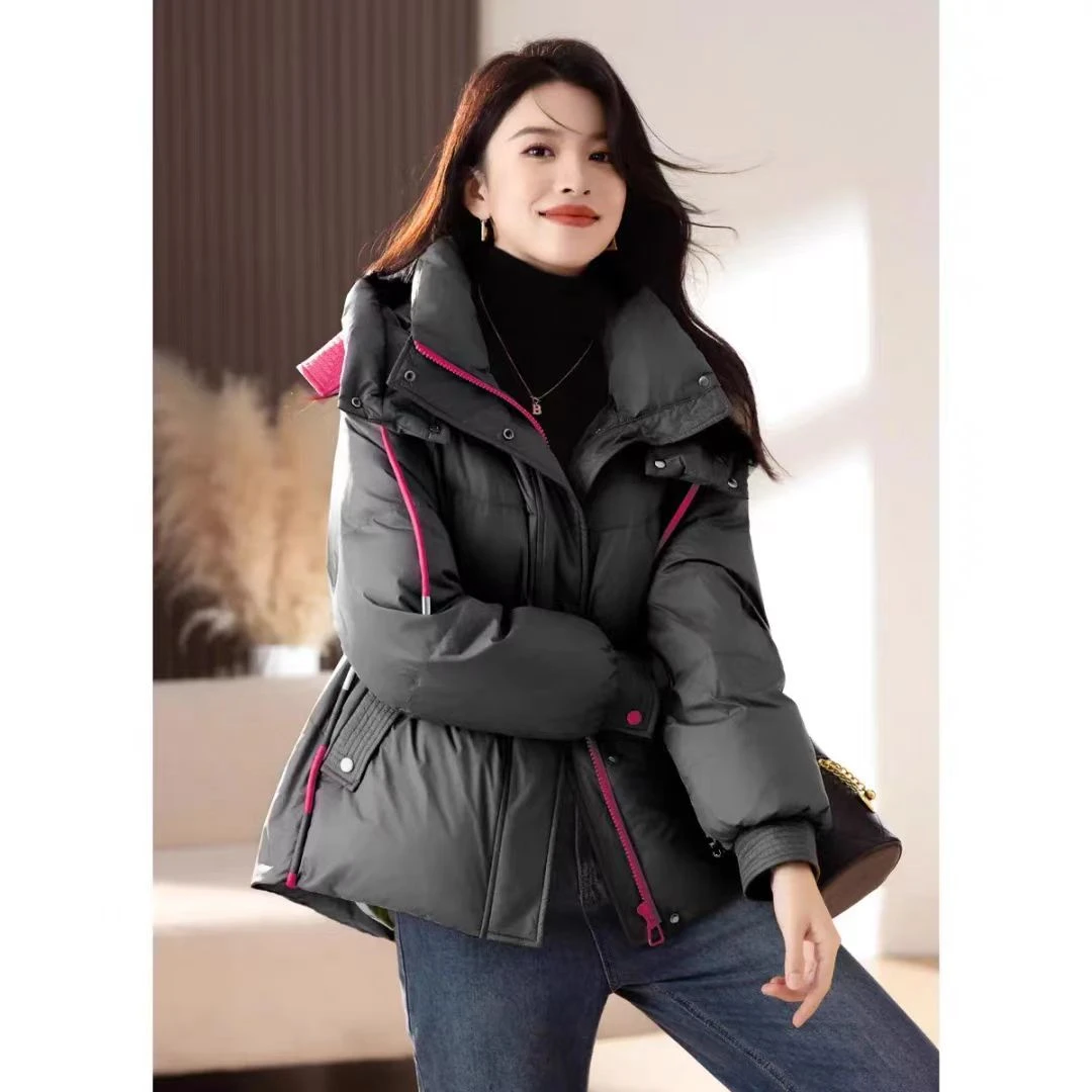 门店1299！定制面料！热融织物！撞色女士羽绒服 D033