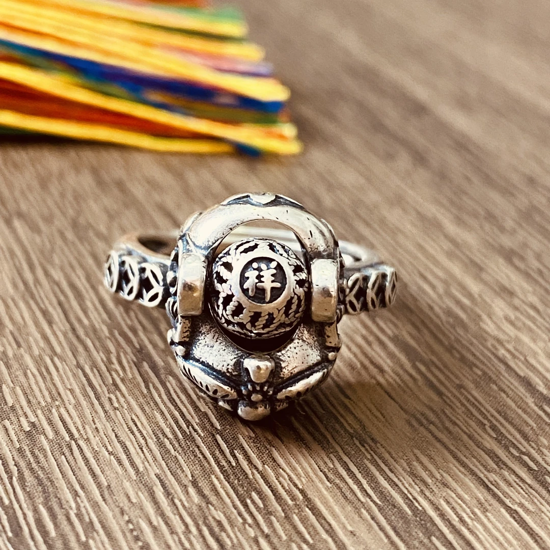 925银戒指 复古招米戒指