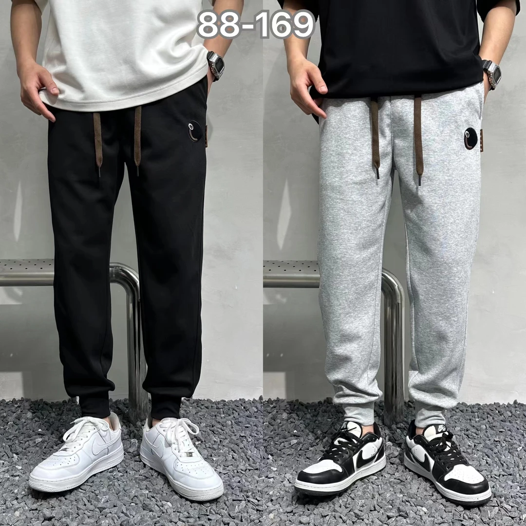 88-169秋款潮牌卫裤男新款裤子黑色运动裤纯色长裤百搭休闲裤男士