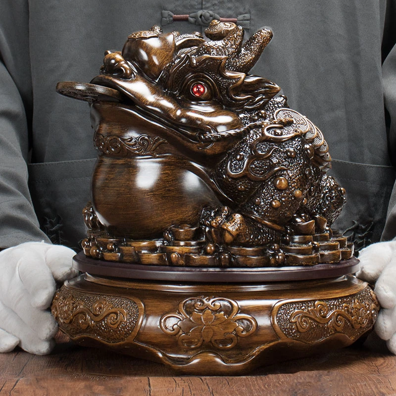 大叶紫檀金蟾27*25*27可旋转金蟾摆件