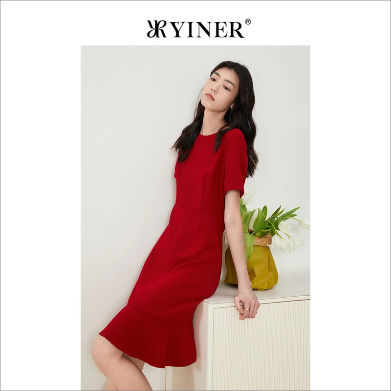【醋酸系列】YINER音儿专选女装夏季法式微醺感荷叶边摆连衣裙