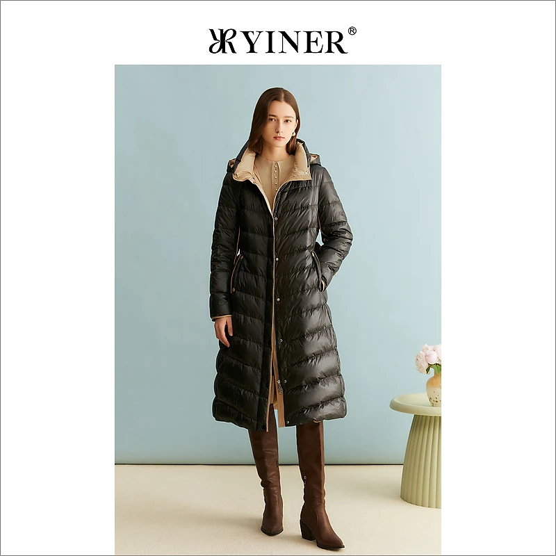 【聚暖白鹅绒】YINER音儿专选女装冬季连帽发热羽绒服
