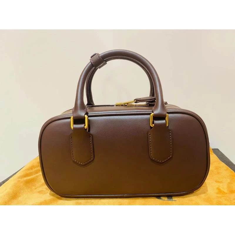 HIRMRIS手工真皮包550810-巧克力  双手提光面缪