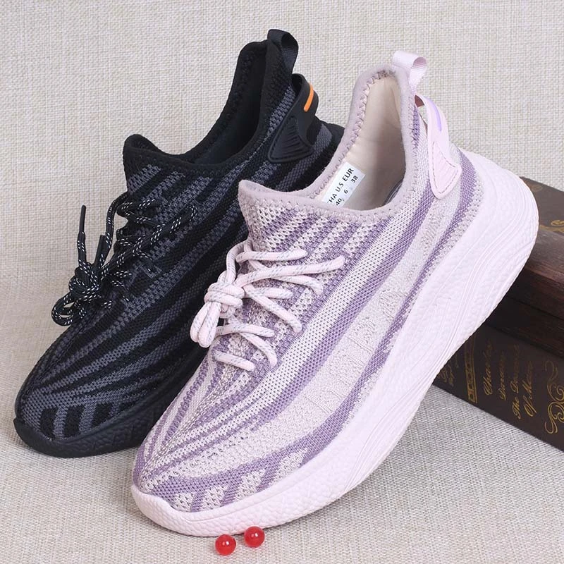 正品老北京布鞋新款女鞋透气厚软底不累脚大码百搭飞织学生运动鞋