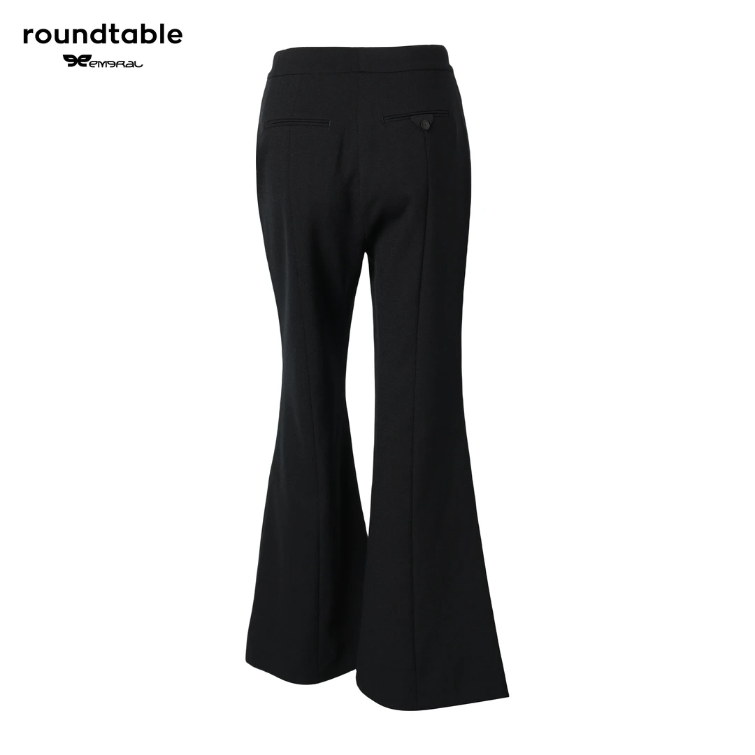 舒适长裤时尚休闲黑色喇叭裤高腰修身显瘦优雅西装裤MBW1301635