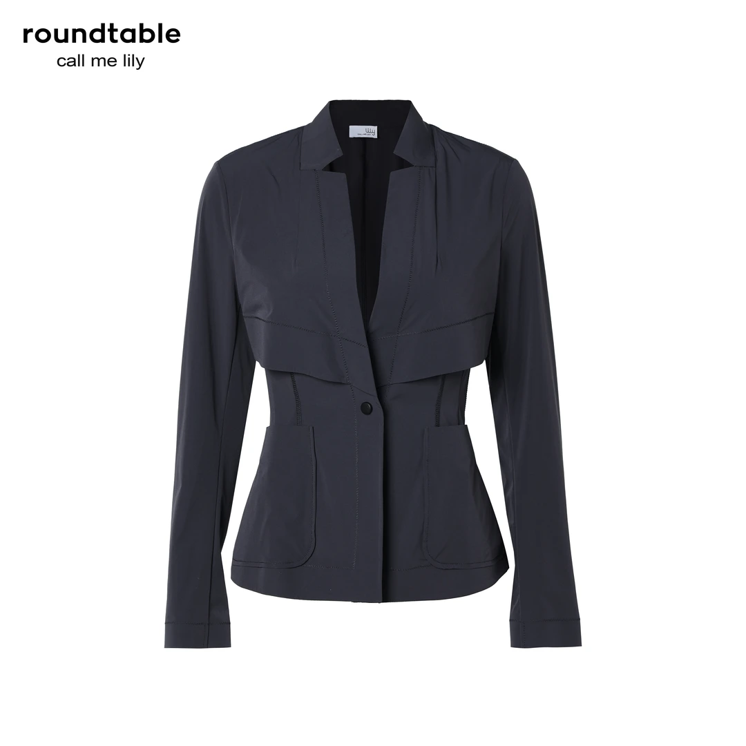 气质时尚休闲百搭设计师女士修身收腰小西装
