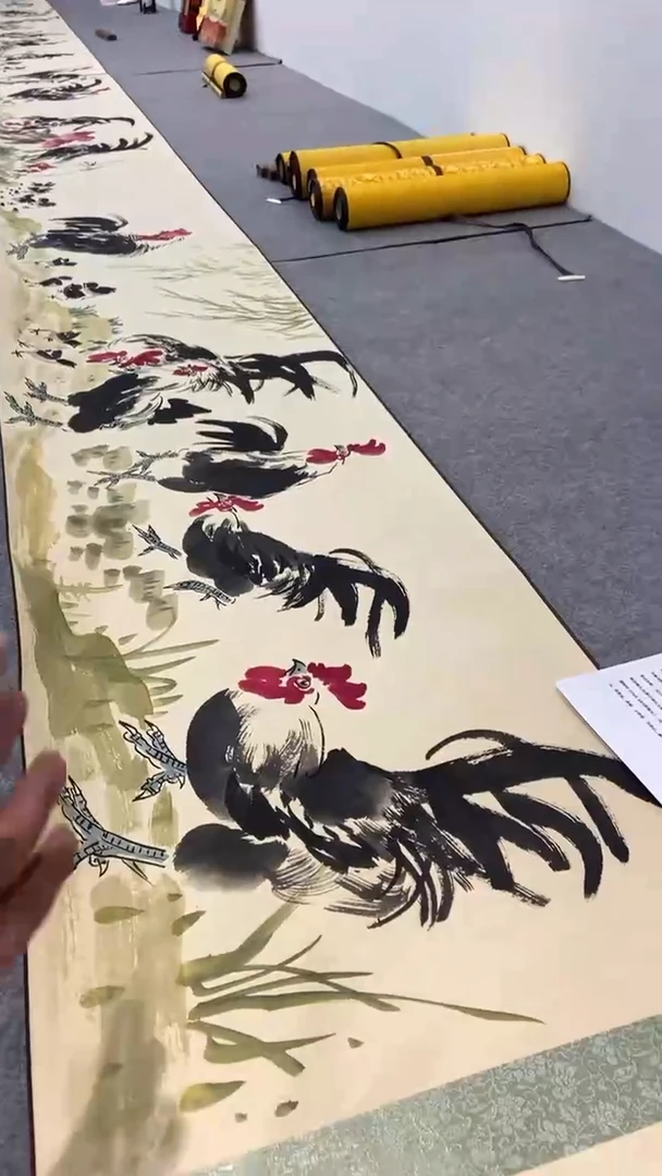 【闪购商品】书法十米长卷《大吉图》鸡