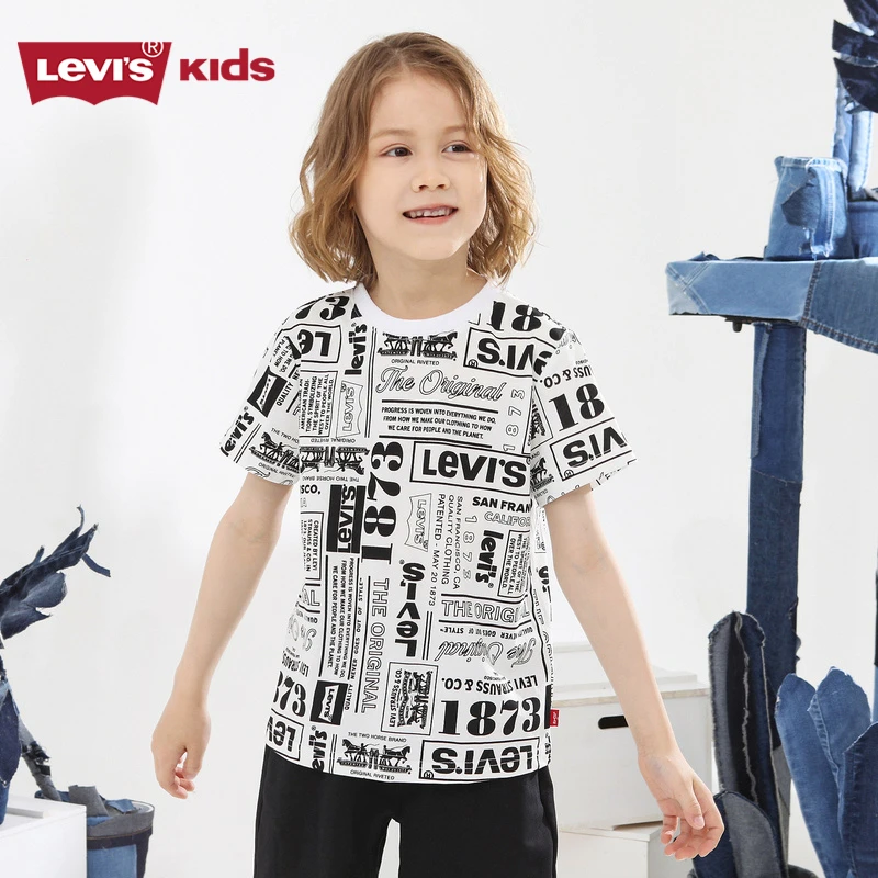 Levi's 李维斯童装直播间夏季儿童衣服印花短袖T恤LVB-TE-F235