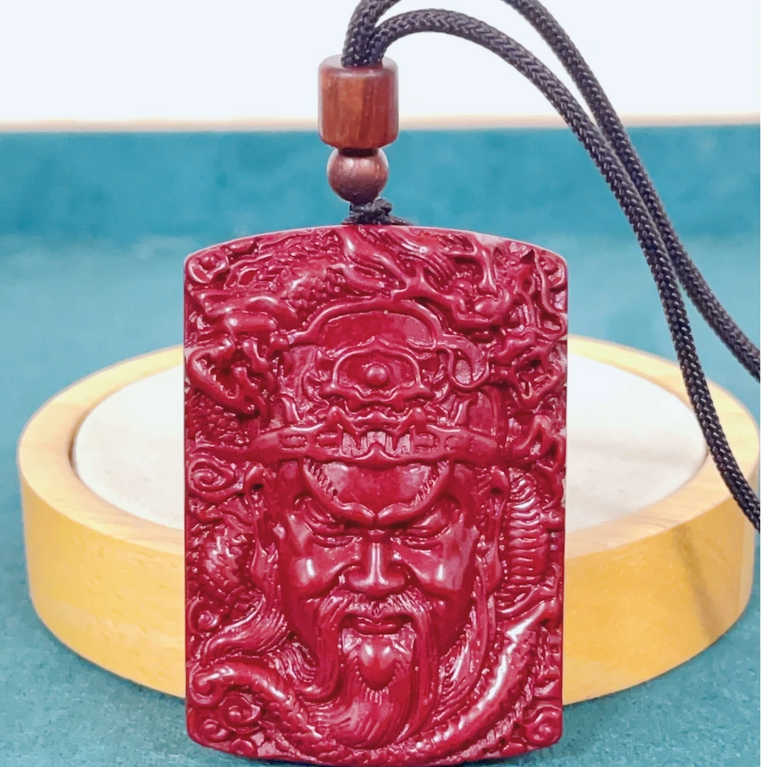 含辰砂工艺品0205关公武财神方牌吊坠