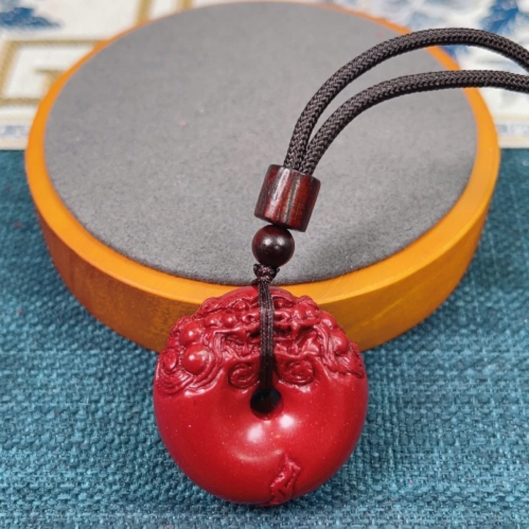 含辰砂工艺品0213大号雕刻貔貅平安扣