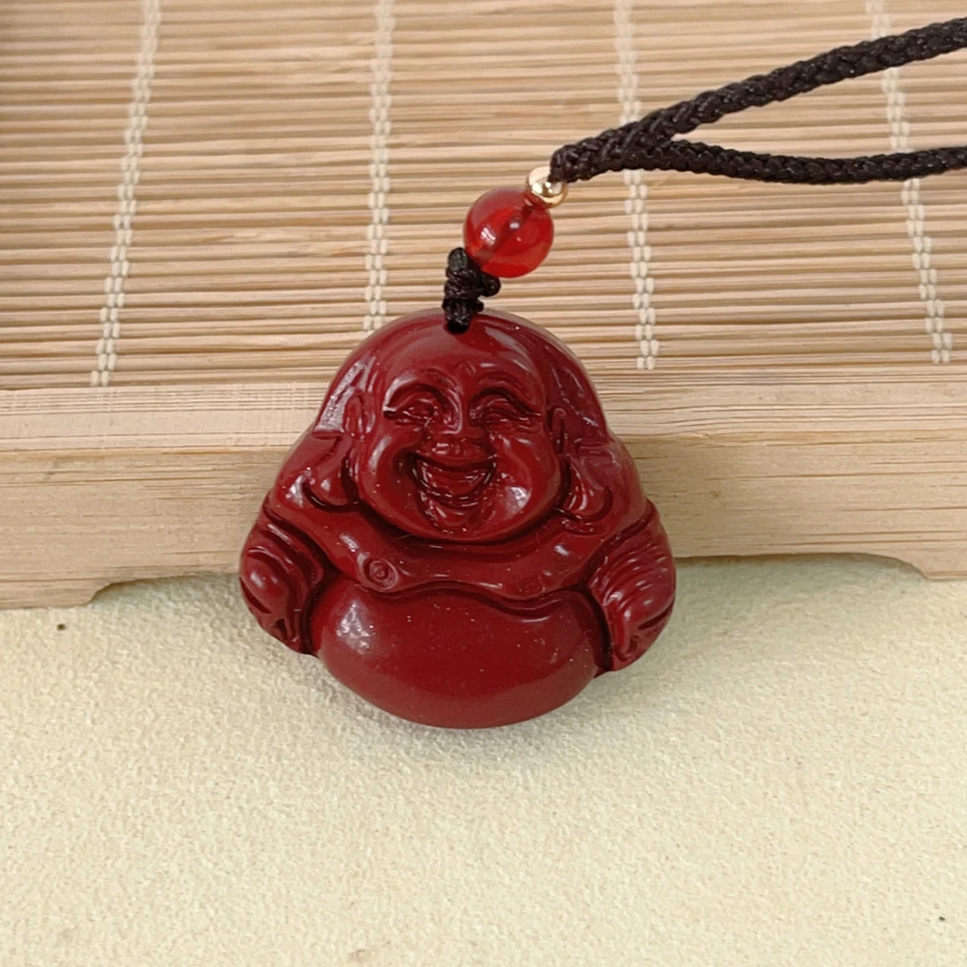 含辰砂工艺品0182新款中号弥勒佛吊坠